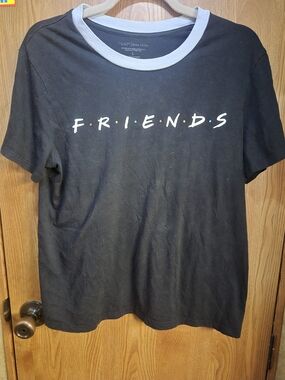 Friends Logo Black Ringer Tee. Box 45